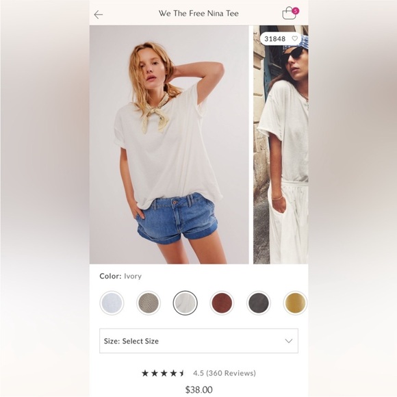 Free People Nina white tee - Picture 4 of 4